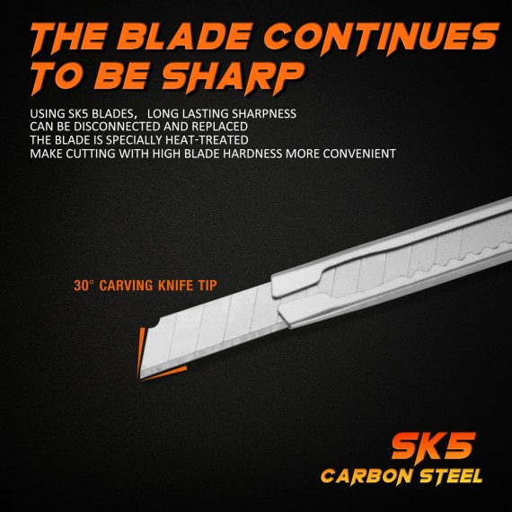High-Quality Snap Off Aluminium Utility Knife - 9mm for Precision Cutting | KSEIBI