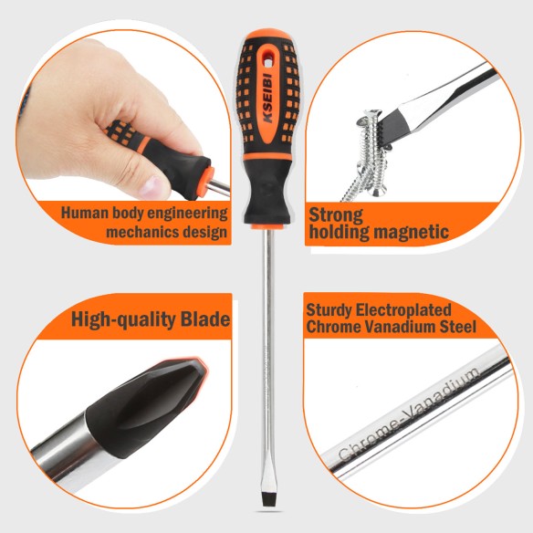 High-Quality Slotted &amp; Philips Screwdriver Set 865 5-Pc. | KSEIBI