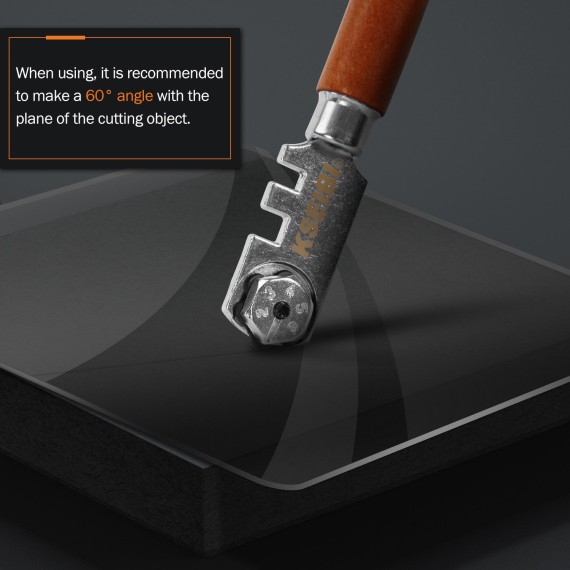 Tagliavetro a 6 rotelle professionale con manico in legno | KSEIBI