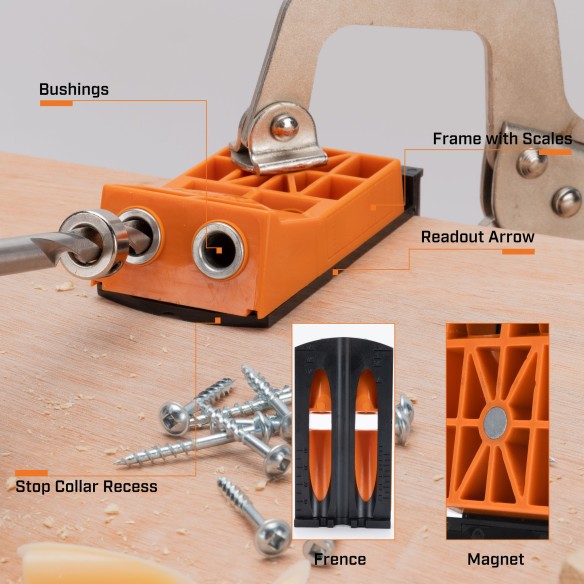 Professional Plastic Hd Pocket Hole Jig Set for Precision Woodworking | KSEIBI