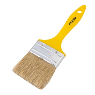 Plastic Handle White Paint Brush - Yellow
