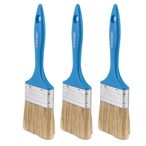 High-Quality Plastic Handle White Paint Brush - Light Blue for Precise Painting | KSEIBI