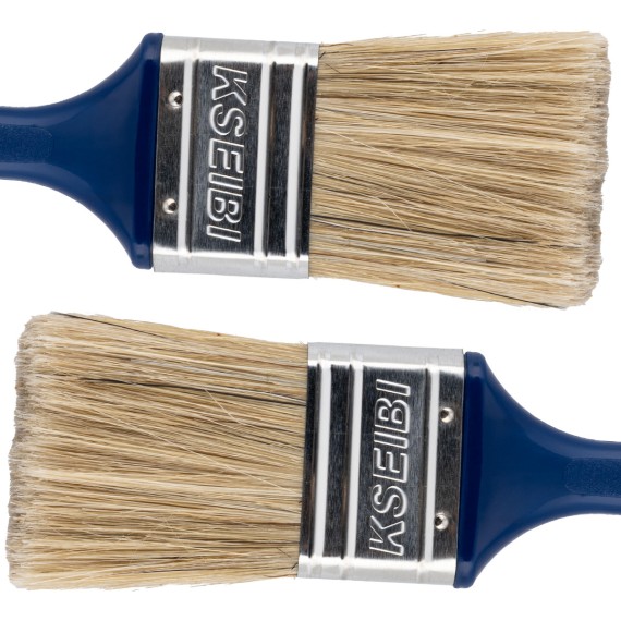 Pincel com Cabo de Plástico - Branco - Azul Escuro 30mm para Pintura | KSEIBI
