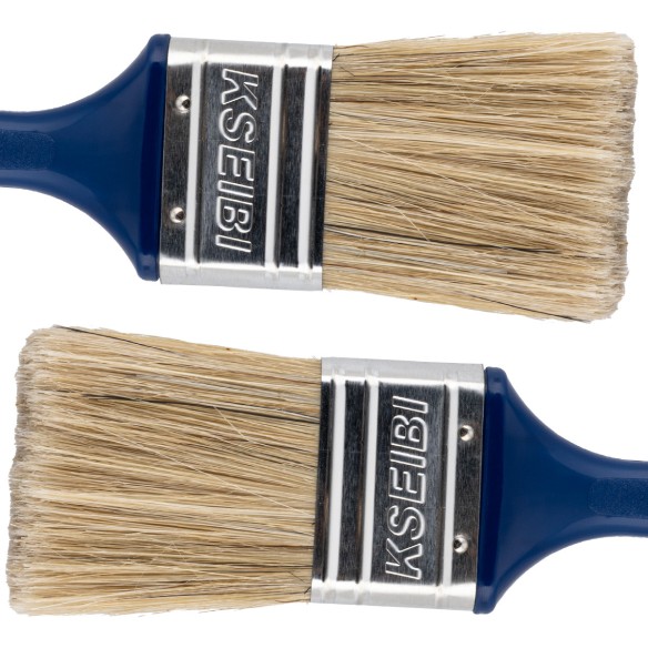 Pincel com Cabo de Plástico - Branco - Azul Escuro 30mm para Pintura | KSEIBI