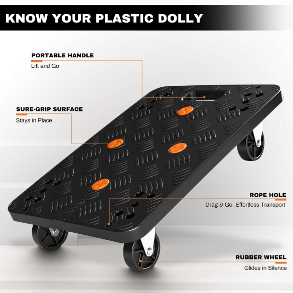 Carrello in plastica resistente per trasportare merci pesanti | KSEIBI