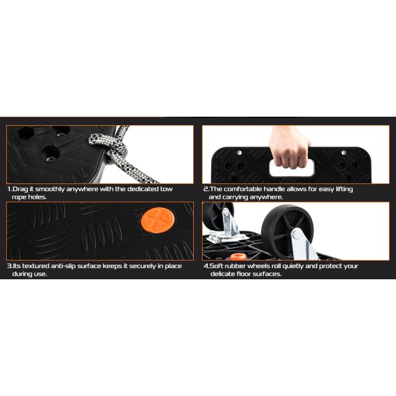 Diable de plástico resistente para transportar cargas pesadas | KSEIBI