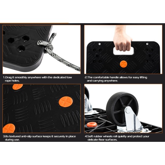 Chariot à main pliable en plastique robuste | KSEIBI