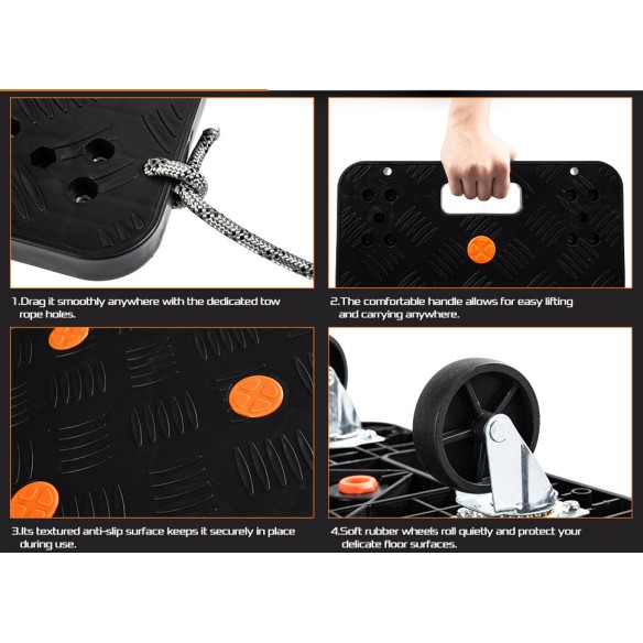 Chariot à main pliable en plastique robuste | KSEIBI