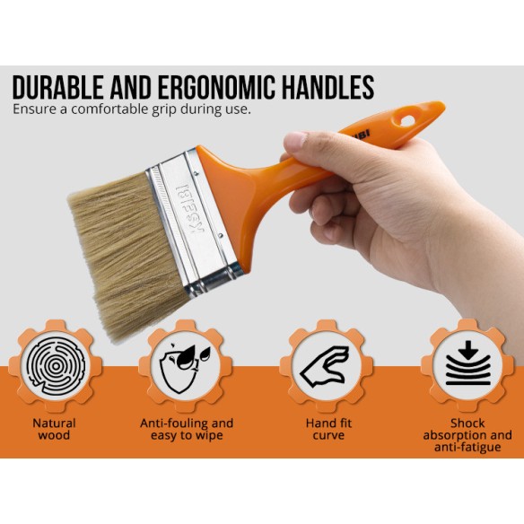 Ensemble de 3 pinceaux de peinture professionnels de haute qualité | KSEIBI
