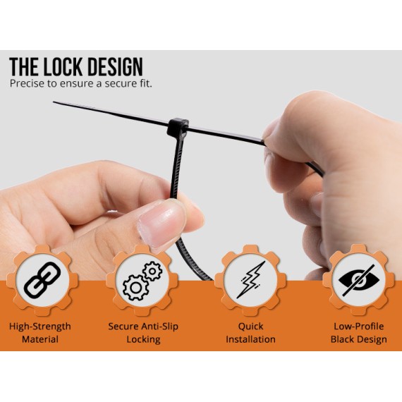 Fascette in nylon nere di alta qualità per legare e organizzare | KSEIBI