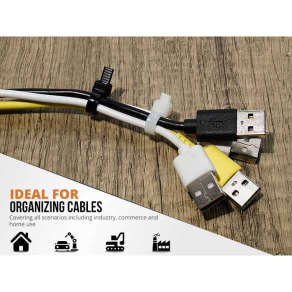 Secure Your Cables with Durable Black Nylon Cable Ties | KSEIBI