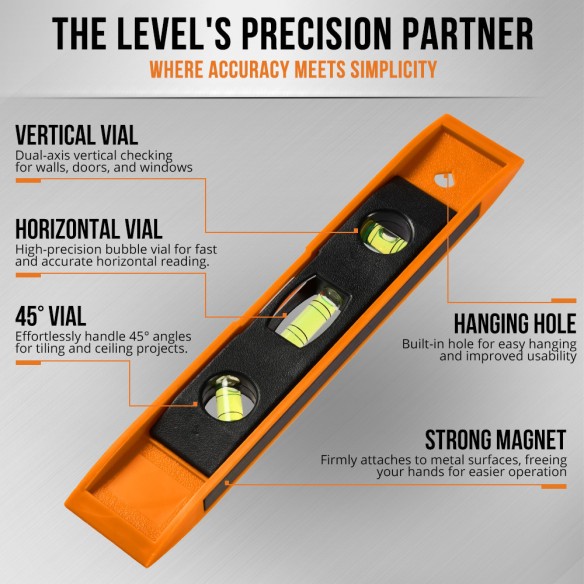 Niveau torpille magnétique professionnel pour mesurer avec précision | KSEIBI