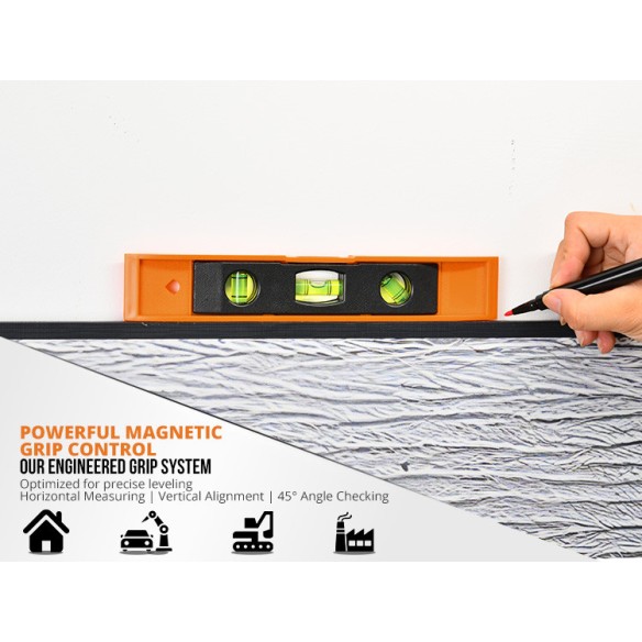 Nivel cu bulă magnetic cu trei niveluri pentru precizie | KSEIBI