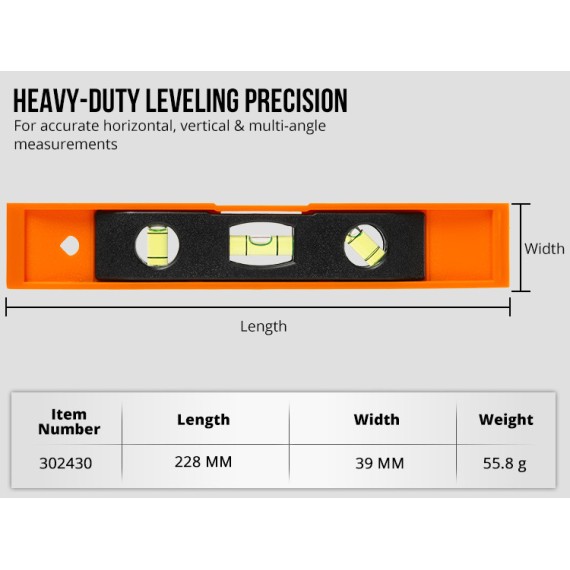 High-Quality Magnetic Torpedo Level for Precision Measurements | KSEIBI