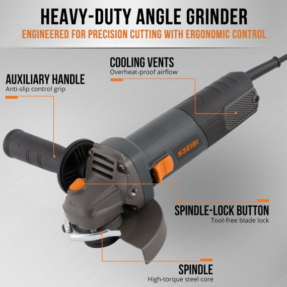 Smerigliatrice angolare professionale da 125 mm - Potente 950W | KSEIBI