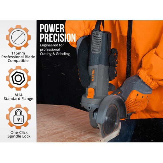 Smerigliatrice angolare professionale da 125 mm - Potente 950W | KSEIBI