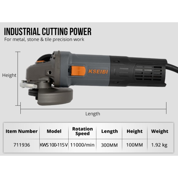 "Powerful Variable Speed Angle Grinder for Precision Cutting | KSEIBI"