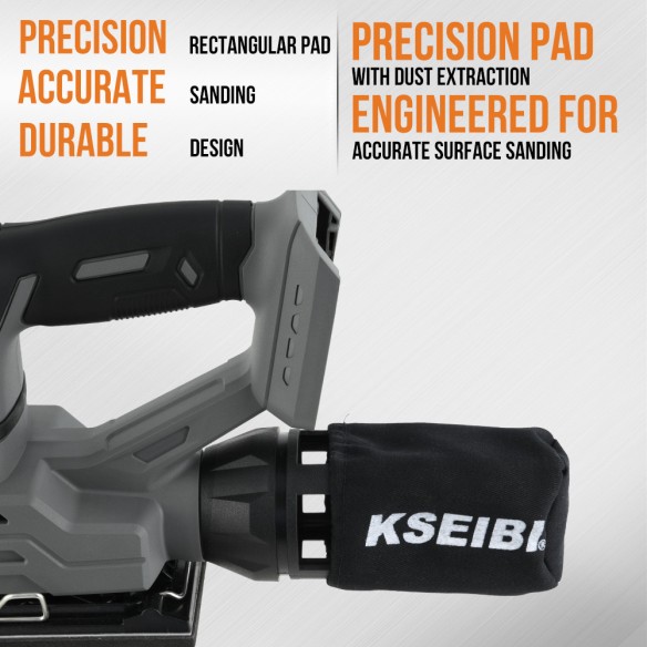 Ponceuse de finition sans fil 20V - Idéale pour les projets de bricolage | KSEIBI