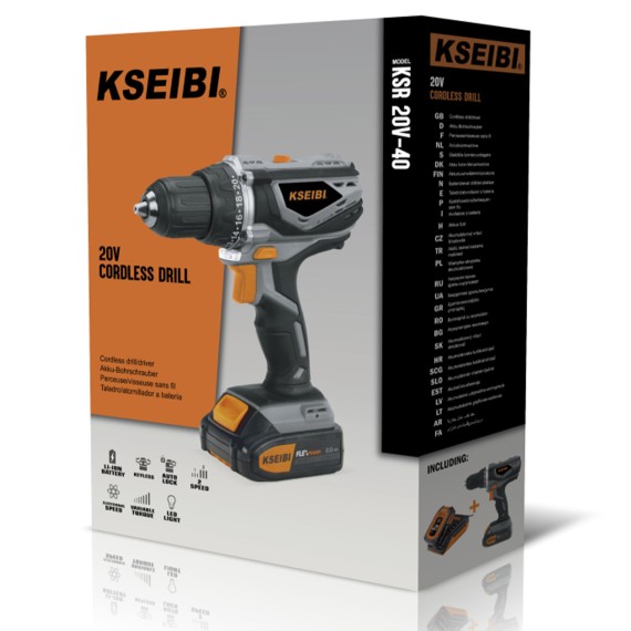 Perceuse sans fil 20V pour travaux polyvalents | KSEIBI