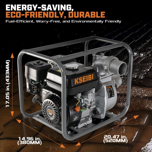 "Powerful Gasoline-Powered Water Pump for Efficient Water Transfer | KSEIBI"
