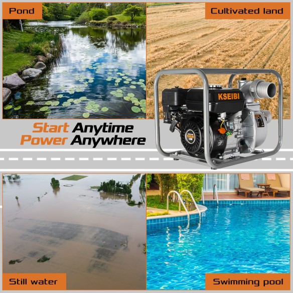 "Powerful Gasoline-Powered Water Pump for Efficient Water Transfer | KSEIBI"