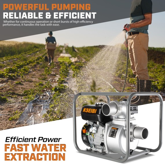 Powerful Gasoline-Powered Water Pump for Efficient Water Transfer | KSEIBI