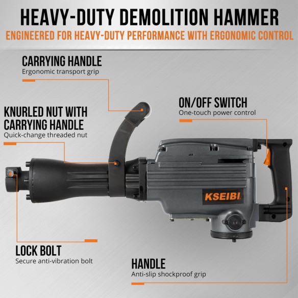 Powerful Demolition Hammer for Heavy-Duty Jobs | KSEIBI