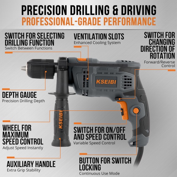 High-Performance KSB 580 D Impact Drill for Precision Drilling | KSEIBI