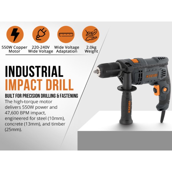 Furadeira de Impacto KSB 580 D 13mm Sem Chave 580W | KSEIBI