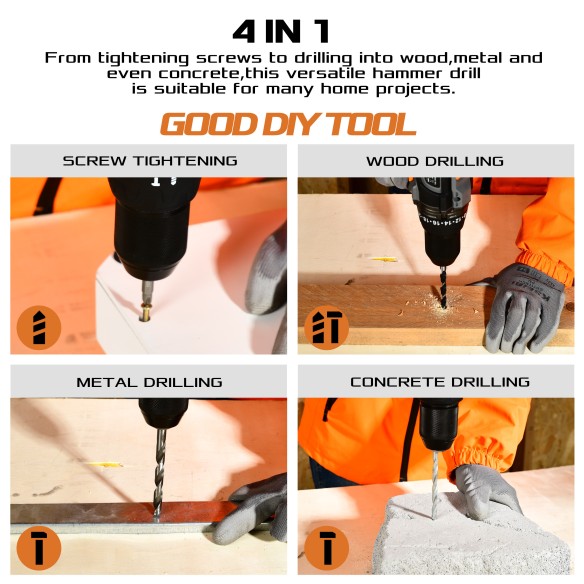 High-Performance 20V Cordless Impact Drill with 2 Batteries | KSEIBI