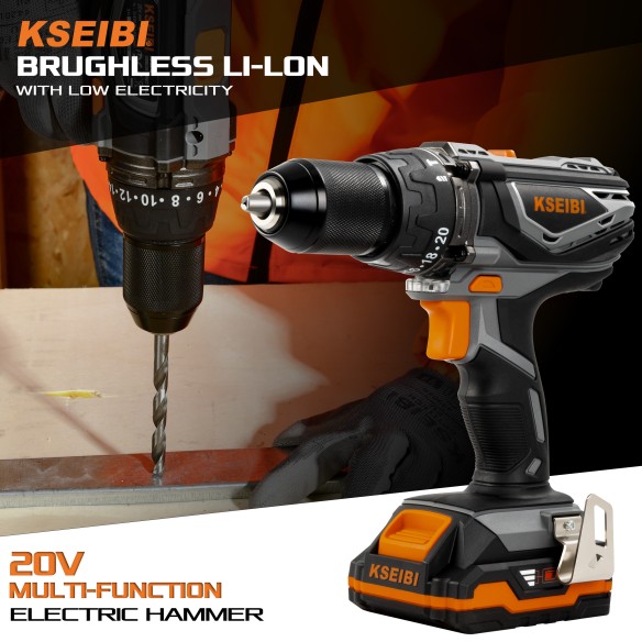 High-Performance 20V Cordless Impact Drill with 2 Batteries | KSEIBI