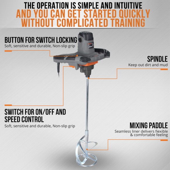 Professional KRW 1400 V Paint Mixer for Smooth Blending | KSEIBI