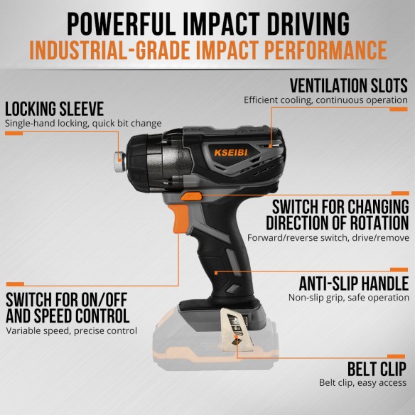 Avvitatore a impulsi a batteria KDR 20V-160, potente e versatile | KSEIBI