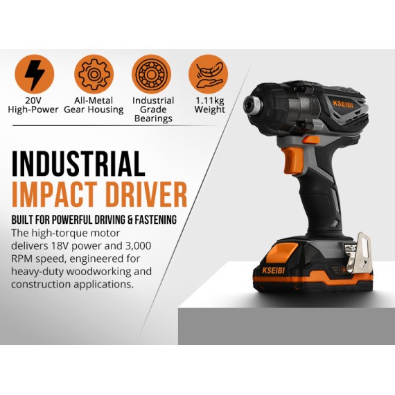 Powerful 20V Cordless Impact Driver for Precision Work | KSEIBI