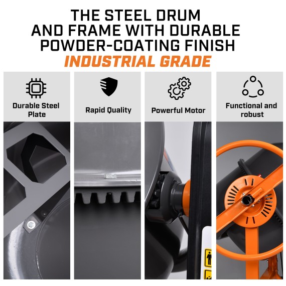 高效能水泥搅拌机，850瓦，200升容量 | KSEIBI