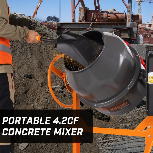 Bétonnière KCM 85-200 L, 200l, 850W pour travaux de construction | KSEIBI