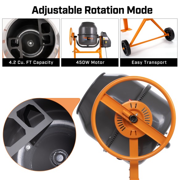 Αναμικτήρας τσιμέντου 200L 850W: Ισχυρή ανάμειξη για εργασίες κατασκευής | KSEIBI