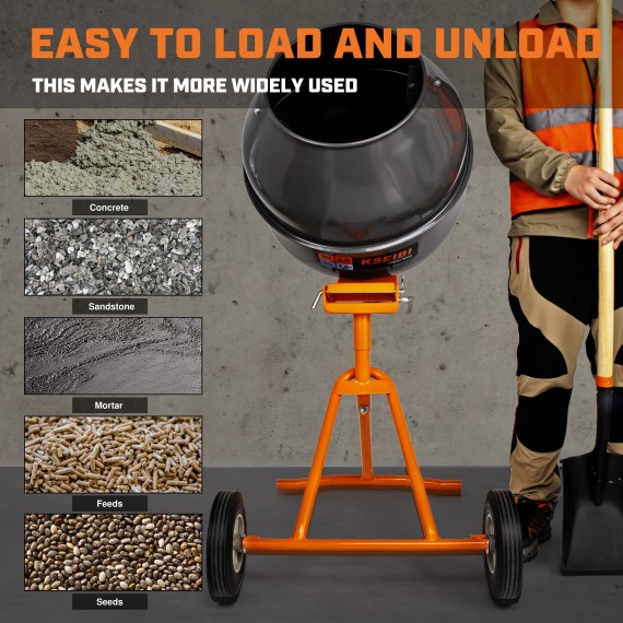 Misturador de Cimento Portátil 5 Pés Cúbicos | KSEIBI
