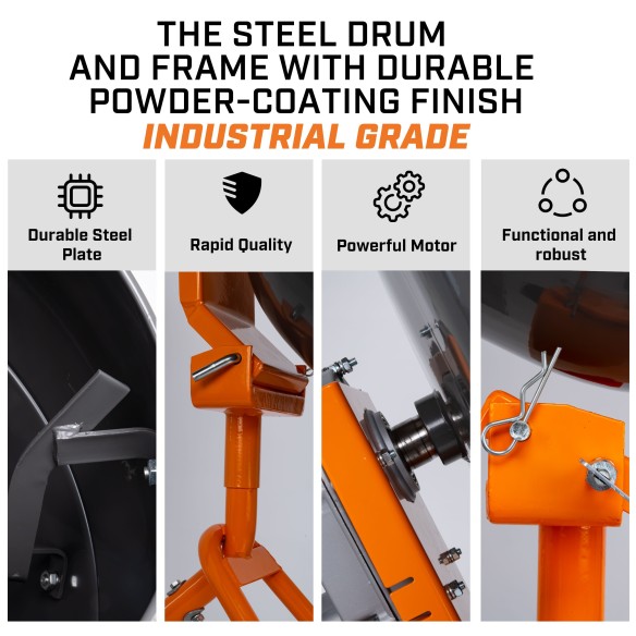 KCM 55-140 LP、5立方フィートのポータブルセメントミキサー | KSEIBI