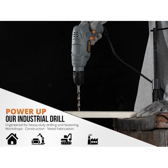 Powerful KBM 450 S Electric Drill with 10mm Keyless Chuck | KSEIBI