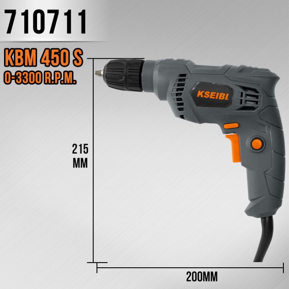 Perceuse électrique KBM 450 S 10mm sans clé | KSEIBI