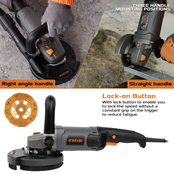 KCG 15-125 L 5-Inch Concrete Grinder, 11.5-Amp Power | KSEIBI