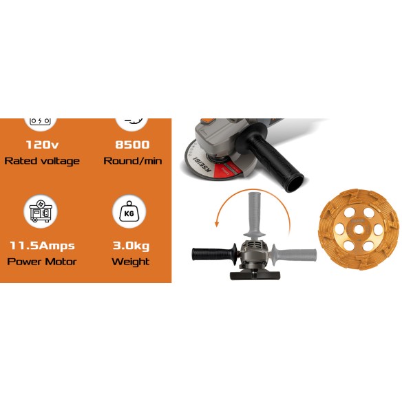 Betonschleifer KCG 15-125 L, 125 mm, 11,5 A | KSEIBI