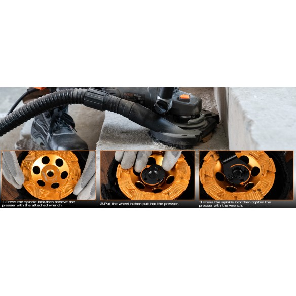 Smerigliatrice per Calcestruzzo KCG 15-125 L 125 mm 11,5A | KSEIBI