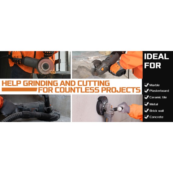 KCG 15-125 L 5-Inch Concrete Grinder, 11.5-Amp Power | KSEIBI