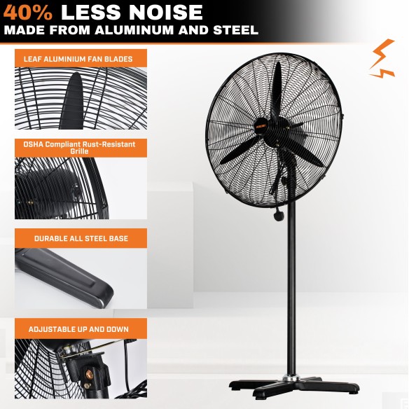 Powerful Industrial Stand Fan for Cooling Large Spaces | KSEIBI