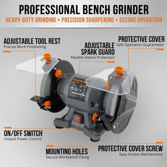 "Powerful 150W Bench Grinder 150mm - Top Quality Tools | KSEIBI"