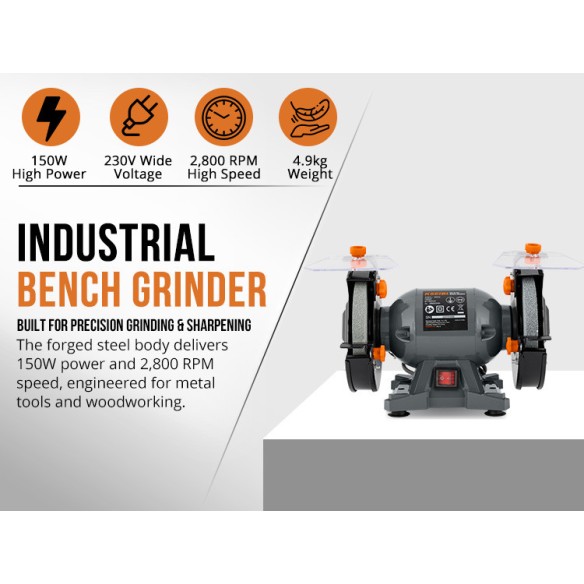 "Powerful 150W Bench Grinder 150mm - Top Quality Tools | KSEIBI"
