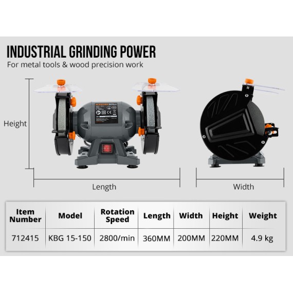 Αγοράστε τον Επιτραπέζιο Τροχό KBG 15-150 για Επαγγελματίες | KSEIBI