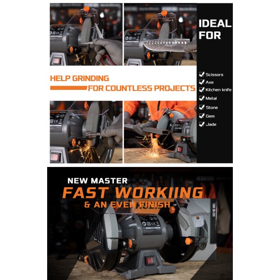 Powerful 150W Bench Grinder 150mm - Top Quality Tools | KSEIBI
